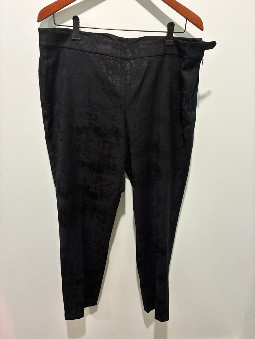 Eileen Fisher Pants Womens Size 14 Black Organic Cotton Blend Career Jacquard
